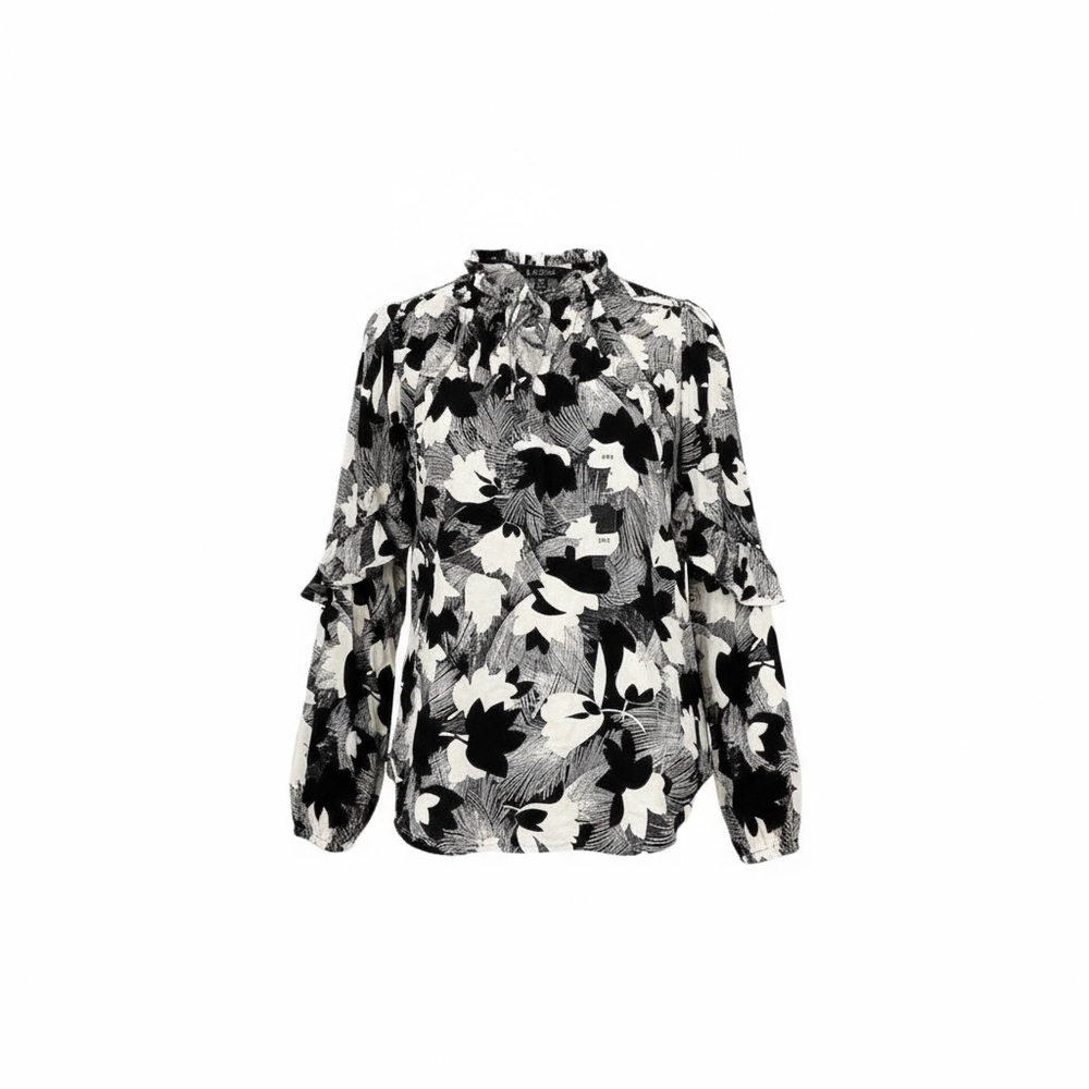 Ralph Lauren Women's Floral Blouse Boat‎ Neck Long Sleeve Casual